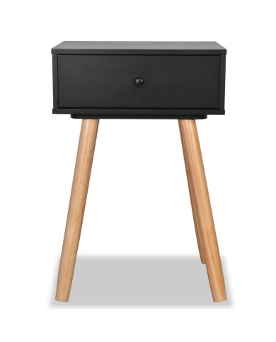 Table de chevet 2 pcs Bois de pin massif 40 x 30 x 61 cm Noir