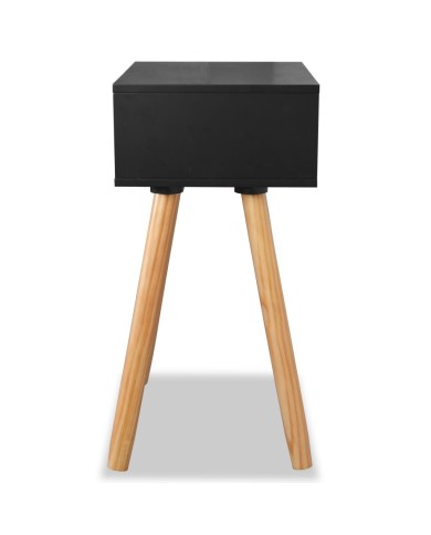 Table de chevet 2 pcs Bois de pin massif 40 x 30 x 61 cm Noir