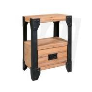 Table de chevet Bois d'acacia Acier 40 x 30 x 54 cm      