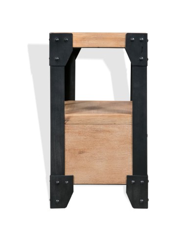Table de chevet Bois d'acacia Acier 40 x 30 x 54 cm      