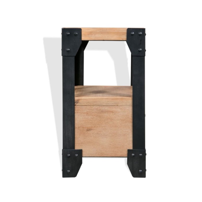 Table de chevet Bois d'acacia Acier 40 x 30 x 54 cm      