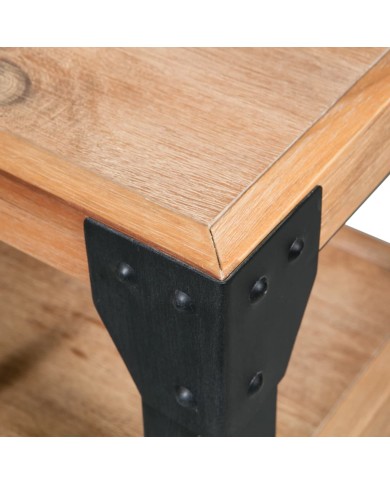 Table de chevet Bois d'acacia Acier 40 x 30 x 54 cm      