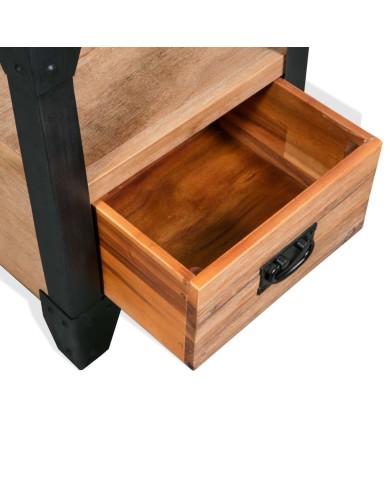 Table de chevet Bois d'acacia Acier 40 x 30 x 54 cm      