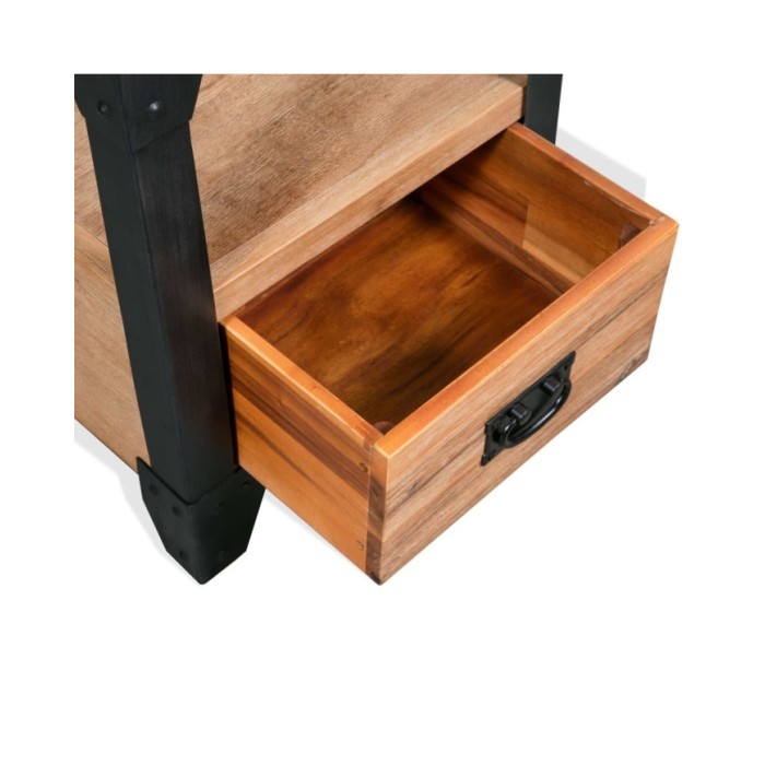 Table de chevet Bois d'acacia Acier 40 x 30 x 54 cm      