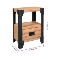 Table de chevet Bois d'acacia Acier 40 x 30 x 54 cm      