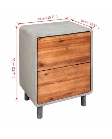 Table de chevet Bois d'acacia massif 40 x 30 x 50 cm