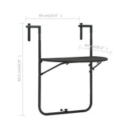 Table de balcon Marron 60x64x83,5 cm Plastique Aspect de rotin