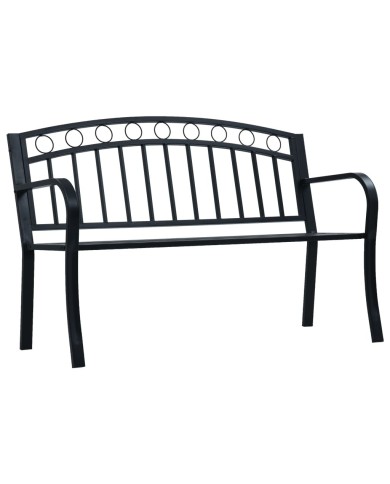 Banc de jardin 125 cm Noir Acier