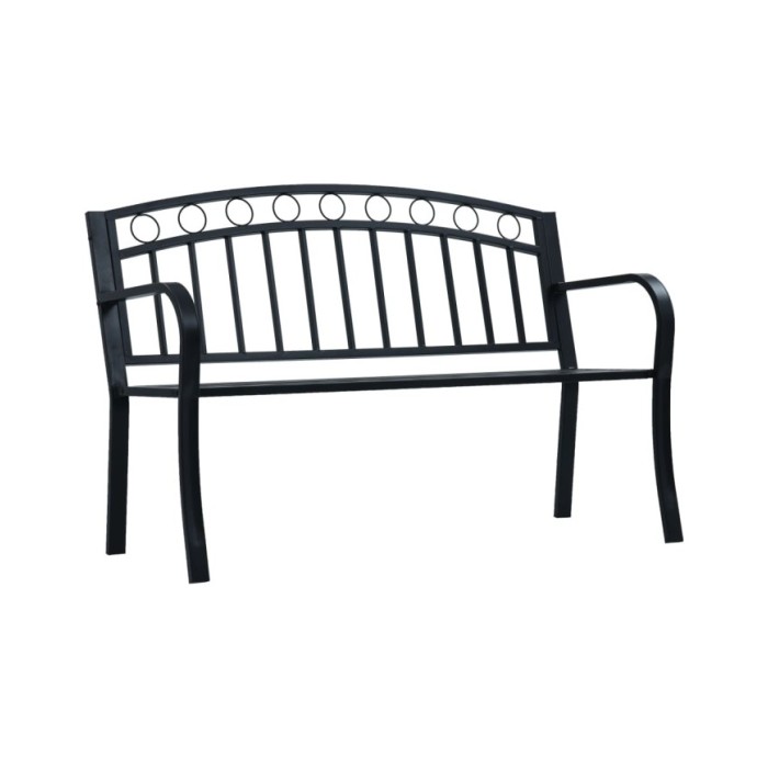 Banc de jardin 125 cm Noir Acier