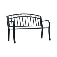 Banc de jardin 125 cm Noir Acier