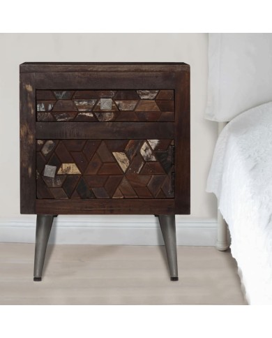 Table de chevet Bois de récupération solide 40 x 30 x 50 cm