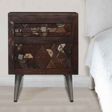 Table de chevet Bois de récupération solide 40 x 30 x 50 cm