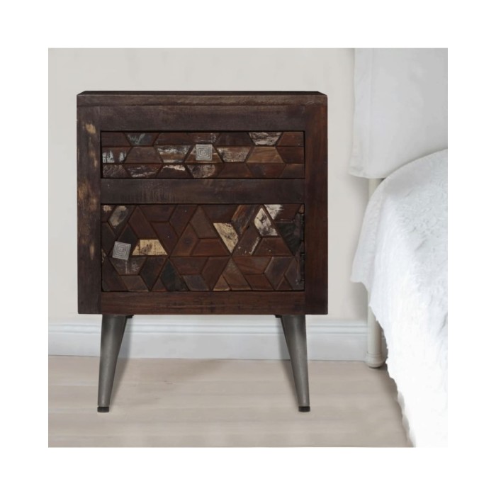 Table de chevet Bois de récupération solide 40 x 30 x 50 cm