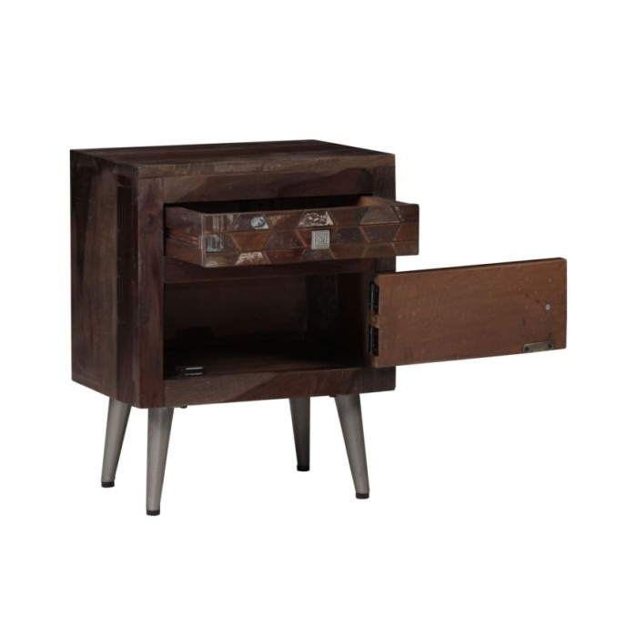 Table de chevet Bois de récupération solide 40 x 30 x 50 cm