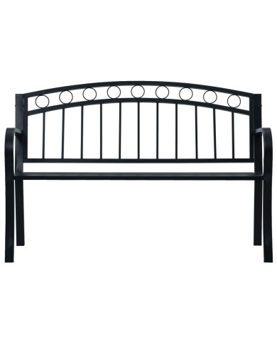Banc de jardin 125 cm Noir Acier