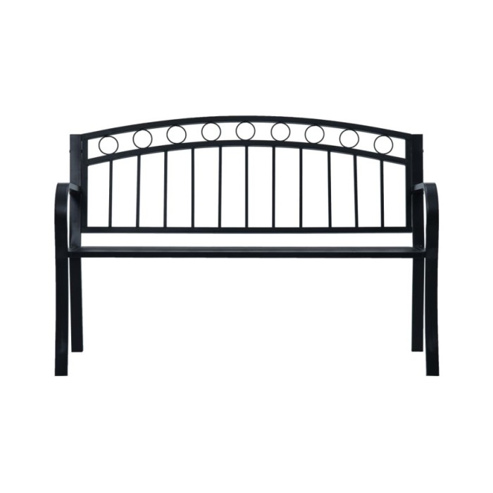 Banc de jardin 125 cm Noir Acier