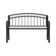 Banc de jardin 125 cm Noir Acier