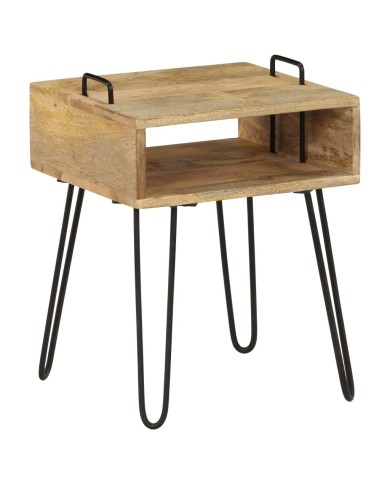 Table de chevet Bois de manguier massif 40 x 34 x 47 cm