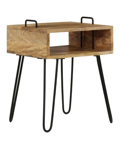 Table de chevet Bois de manguier massif 40 x 34 x 47 cm