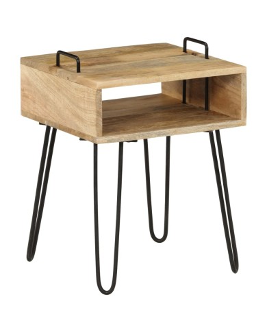 Table de chevet Bois de manguier massif 40 x 34 x 47 cm