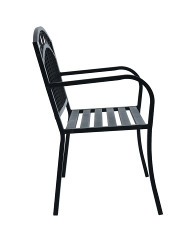 Banc de jardin 125 cm Noir Acier