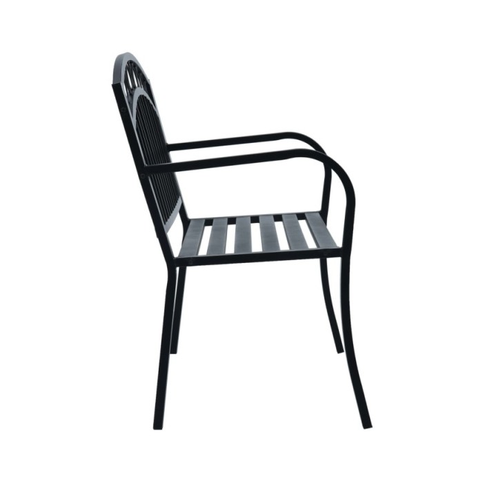 Banc de jardin 125 cm Noir Acier