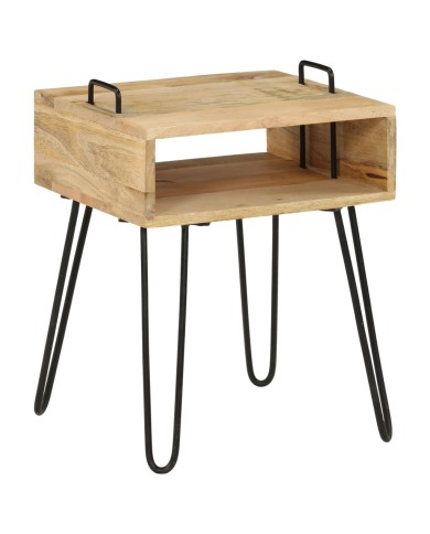 Table de chevet Bois de manguier massif 40 x 34 x 47 cm