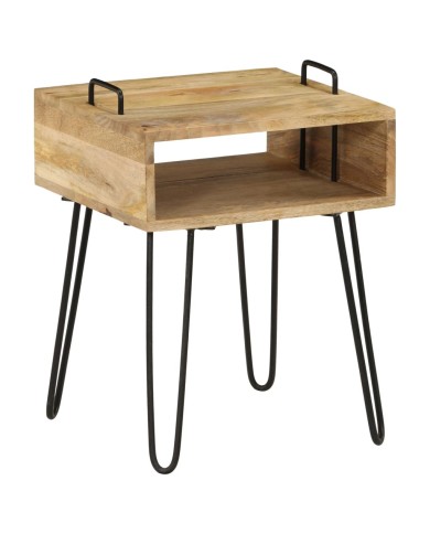 Table de chevet Bois de manguier massif 40 x 34 x 47 cm