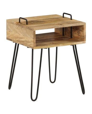 Table de chevet Bois de manguier massif 40 x 34 x 47 cm