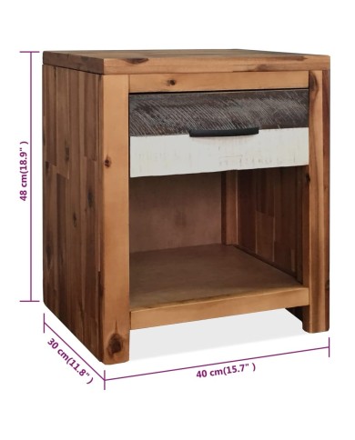 Table de chevet  40 x 30 x 48 cm Bois d'acacia massif