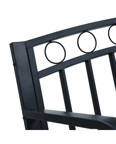 Banc de jardin 125 cm Noir Acier