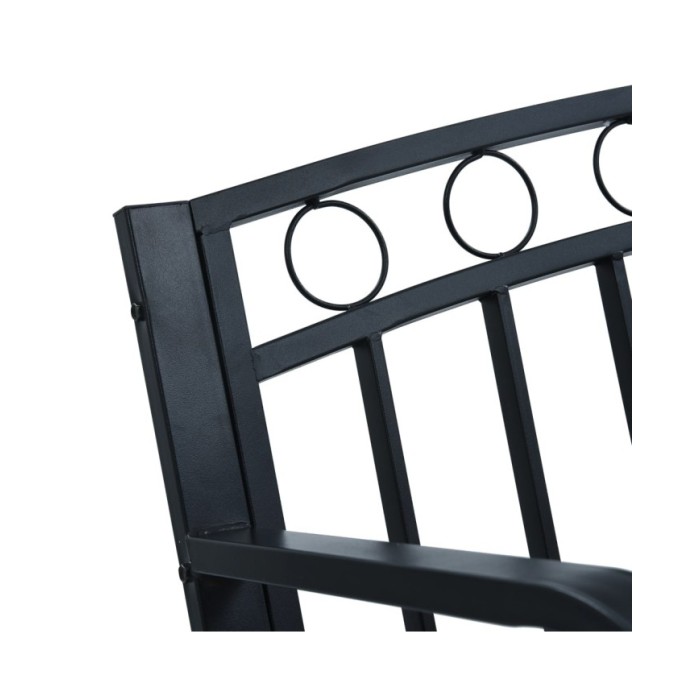 Banc de jardin 125 cm Noir Acier