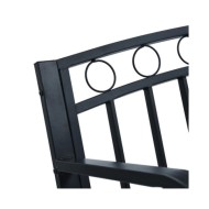 Banc de jardin 125 cm Noir Acier