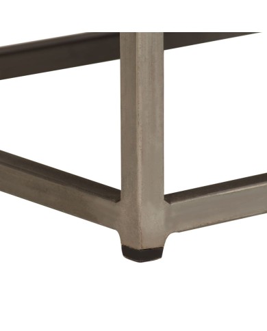 Table de chevet Teck recyclé et acier 40 x 30 x 50 cm