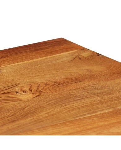 Table de chevet Teck recyclé et acier 40 x 30 x 50 cm