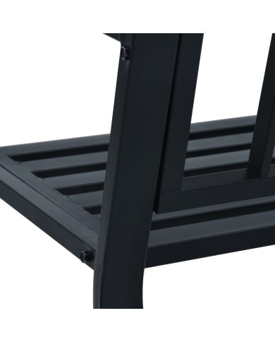 Banc de jardin 125 cm Noir Acier