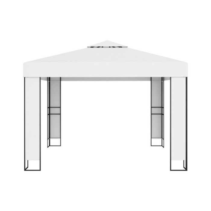 Tonnelle avec toit double 3x3 m Blanc