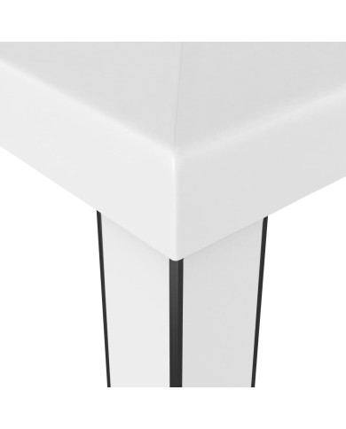Tonnelle avec toit double 3x3 m Blanc