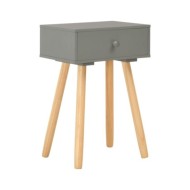 Table de chevet 2 pcs Gris Pin massif  