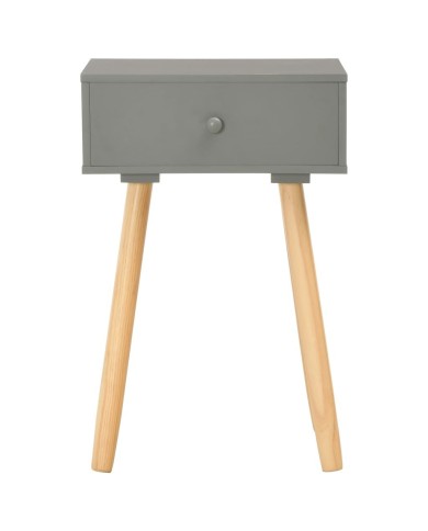 Table de chevet 2 pcs Gris Pin massif  
