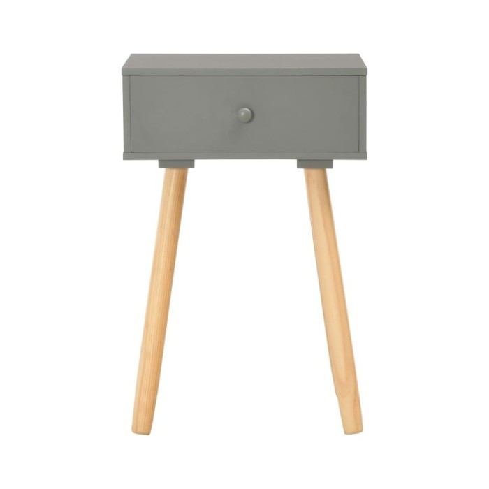 Table de chevet 2 pcs Gris Pin massif  