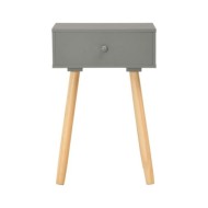 Table de chevet 2 pcs Gris Pin massif  