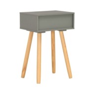 Table de chevet 2 pcs Gris Pin massif  