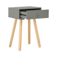 Table de chevet 2 pcs Gris Pin massif  