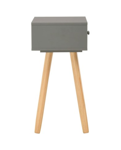 Table de chevet 2 pcs Gris Pin massif  