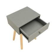 Table de chevet 2 pcs Gris Pin massif  