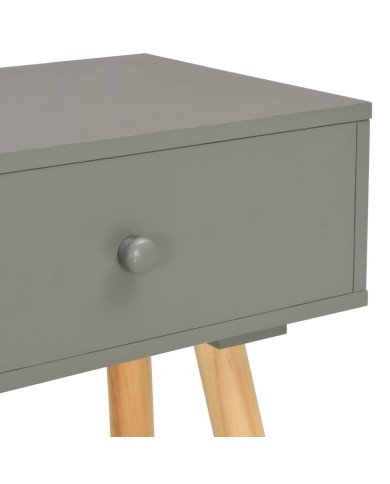 Table de chevet 2 pcs Gris Pin massif  