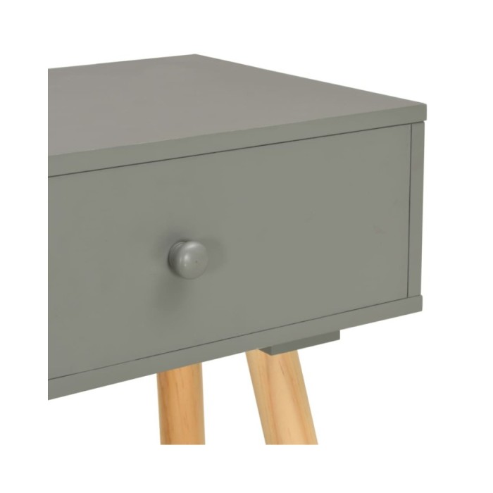 Table de chevet 2 pcs Gris Pin massif  
