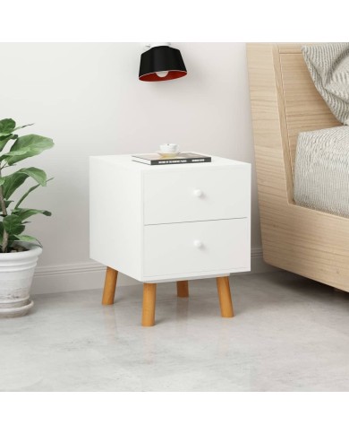 Tables de chevet 2 pcs Blanc 40 x 30 x 50 cm Pin massif