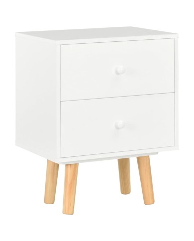 Tables de chevet 2 pcs Blanc 40 x 30 x 50 cm Pin massif